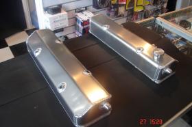 ALLOY FABRICATED SBC ROCKER COVERS (Includes -10 AN Fittings, Baffles & Filler Cap) Option-Powder Coat Any Colour $40