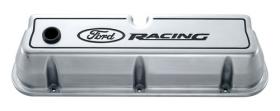 Proform Alloy Valve Covers Polished With Black Ford Racing Emblems Suit 289-351W