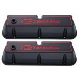 PROFORM FORD RACING ALLOY ROCKER COVERS/VALVE COVERS Suit 289-351W BLACK WITH RED WRITING