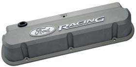 Proform Alloy Valve Covers Slant-Edge Cast Gray With Raised Ford Racing Emblems Suit 289-351W