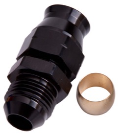 <strong>Tube to Male AN Adapter 1/4" to -4AN </strong><br /> Black Finish. Suits Aeroflow, Moroso & Russell Tubing
