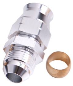 <strong>Tube to Male AN Adapter 5/16" to -6AN </strong><br /> Silver Finish. Suits Aeroflow, Moroso & Russell Tubing
