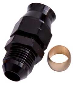 <strong>Tube to Male AN Adapter 3/4" to -12AN </strong><br /> Black Finish. Suits Aeroflow, Moroso & Russell Tubing
