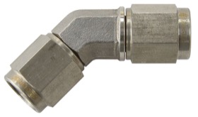 <strong>45° Female Swivel Coupler -3AN</strong><br /> Stainless Steel