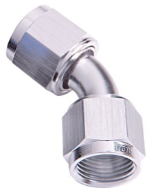 <strong>45° Female Swivel Coupler -4AN</strong><br /> Silver Finish
