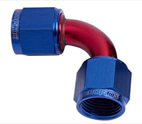 <strong>90° Female Swivel Coupler -6AN</strong><br /> Blue Finish
