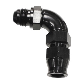 <strong>90° Tube to Male AN Adapter 3/4"to -18AN </strong><br />Black Finish. Suits Aeroflow, Moroso & Russell Tubing
