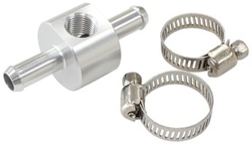 <strong>Inline 5/16" Barb Adapter with 1/8" Port </strong><br /> Silver Finish
