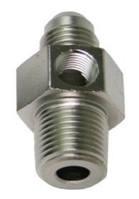 <strong>Male NPT to Adapter 1/8" to -4AN with 1/8" Port</strong><br /> Silver Finish
