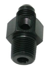 <strong>Male NPT to Adapter 3/8" to -8AN with 1/8" Port</strong><br /> Black Finish
