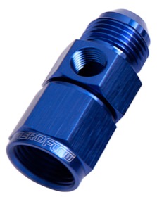 <strong>Straight Female to Male with 1/8" Port -6AN </strong><br />Blue Finish
