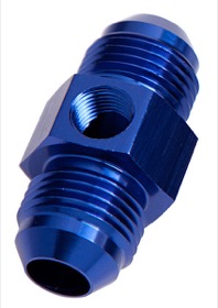 <strong>Straight Male to Male with 1/8" Port -3AN </strong><br /> Blue Finish
