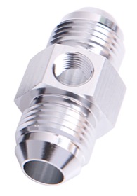 <strong>45° Male Flare Union with 1/8" Port -8AN</strong><br /> Silver Finish
