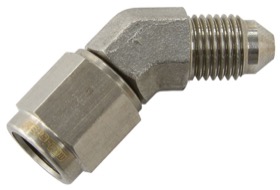 <strong>45° Female/Male Flare Swivel -3AN</strong> <br /> Stainless Steel