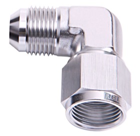 <strong>90° Female/Male Flare Swivel -3AN</strong> <br /> Silver Finish
