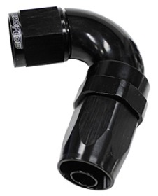 <strong>150 Series Taper One-Piece Full Flow Swivel 120° Hose End -6AN </strong><br />Black Finish. Suit 100 & 450 Series Hose
