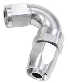 <strong>150 Series Taper One-Piece Full Flow Swivel 120° Hose End -6AN </strong><br />Silver Finish. Suit 100 & 450 Series Hose
