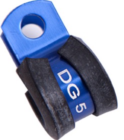 <strong>Cushioned P-Clamps 5/8" (15.8mm)</strong> <br /> Suit -10 PTFE & -8 Braid hose, Blue Finish, 5 Pack
