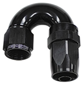 <strong>150 Series Taper One-Piece Full Flow Swivel 180° Hose End -6AN </strong><br />Black Finish. Suit 100 & 450 Series Hose
