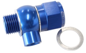 <strong>Oil Pressure Adapter </strong><br />Suit Holden/Chevy LS series engine, 1/8" NPT port, Blue finish
