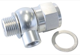 <strong>Oil Pressure Adapter </strong><br />Suit Holden/Chevy LS series engine, 1/8" NPT port, Silver finish
