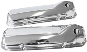 <strong>Chrome Steel Valve Covers</strong><br />Suit SB Ford 302-351 Cleveland Without Logo
