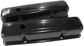 <strong>Black Steel Valve Covers</strong><br />Suit SB Chev With Aeroflow Logo, Tall
