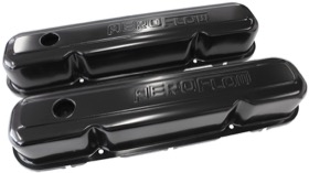 <strong>Black Steel Valve Covers</strong><br />Suit SB Chrysler 318-340-360 With Aeroflow Logo
