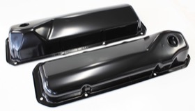 <strong>Black Steel Valve Covers</strong><br />Suit Ford 302-351 Cleveland Without Aeroflow Logo
