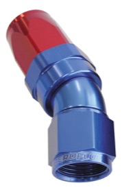 <strong>150 Series Taper One-Piece Full Flow Swivel 30° Hose End -4AN</strong> <br />Blue/Red Finish. Suit 100 & 450 Series Hose

