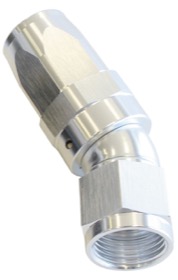 <strong>150 Series Taper One-Piece Full Flow Swivel 30° Hose End -8AN</strong> <br />Silver Finish. Suit 100 & 450 Series Hose
