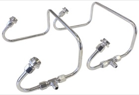 <strong>Polished S/S Dual Inlet Fuel Line Kit</strong> <br />Suit Holley 4150 Series Carburettors
