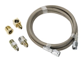 <strong>Stainless Steel Braided Line Gauge Kit -3AN </strong><br /> 3ft Hose Length with Fittings
