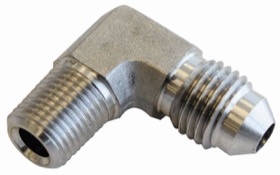 <strong>Stainless Steel 90° NPT Male to AN Fitting</strong><br /> 1/4" NPT to Male -4AN
