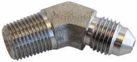 <strong>Stainless Steel 45° NPT Male to AN Fitting</strong><br /> 1/4" NPT to Male -3AN
