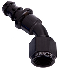 <strong>400 Series Push Lock 45° Hose End -4AN</strong> <br />Black Finish. Suits 400 Series Hose
