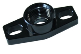 <strong>Turbo Drain Adapter </strong><br />-8AN ORB outlet, 36 to 47.5mm bolt centre, Black Finish
