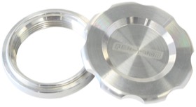<strong>Low Profile Billet Aluminium Filler Cap & Bung</strong><br />2" Female weld-on bung, includes Buna N & EPR O-rings. Raw Cap
