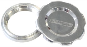 <strong>Low Profile Billet Aluminium Filler Cap & Bung</strong><br />2-1/2" Female weld-on bung, includes Buna N & EPR O-rings. Polished Cap
