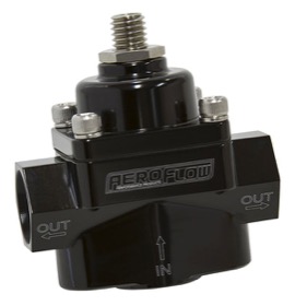 <strong>Billet 2-Port Fuel Pressure Regulator with -8 ORB Ports</strong><br /> Black Finish. 4.5-9 psi Adjustable

