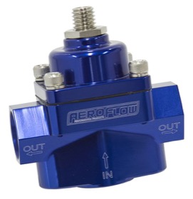 <strong>Billet 2-Port Fuel Pressure Regulator with -8 ORB Ports</strong><br /> Blue Finish. 1-4 psi Adjustable
