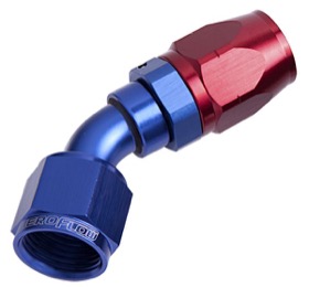 <strong>500 Series Cutter Swivel 45° Hose End -20AN </strong><br />Blue/Red Finish. Suits 100 & 450 Series Hose
