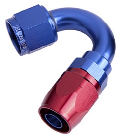 <strong>500 Series Cutter Swivel 150° Hose End -10AN</strong><br /> Blue/Red Finish. Suits 100 & 450 Series Hose
