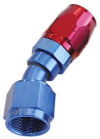 <strong>500 Series Cutter Swivel 30° Hose End -6AN </strong><br />Blue/Red Finish. Suits 100 & 450 Series Hose

