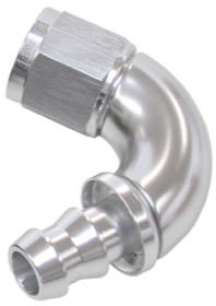 <strong>510 Series Full Flow Tight Radius Push Lock 120° Hose End -6AN </strong><br />Silver Finish. Suit 400 Series Hose
