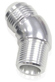 <strong>45° NPT to AN Full Flow Adapter 1/4" to -4AN</strong><br /> Silver Finish
