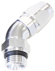 <strong>45° Male ORB Full Flow Swivel Hose End -10 ORB to -8AN</strong><br /> Silver Finish
