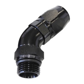 <strong>45° Male ORB Full Flow Swivel Hose End -10 ORB to -10AN</strong><br /> Black Finish
