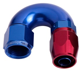 <strong>550 Series Cutter One-Piece Full Flow Swivel 180° Hose End -6AN </strong><br />Blue/Red Finish. Suits 100 & 450 Series Hose
