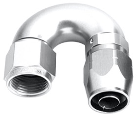 <strong>550 Series Cutter Style One Piece Swivel 180° Stepped Hose End -12AN to -16 Hose</strong> <br />Silver Finish. Suits 100 & 450 Series Hose
